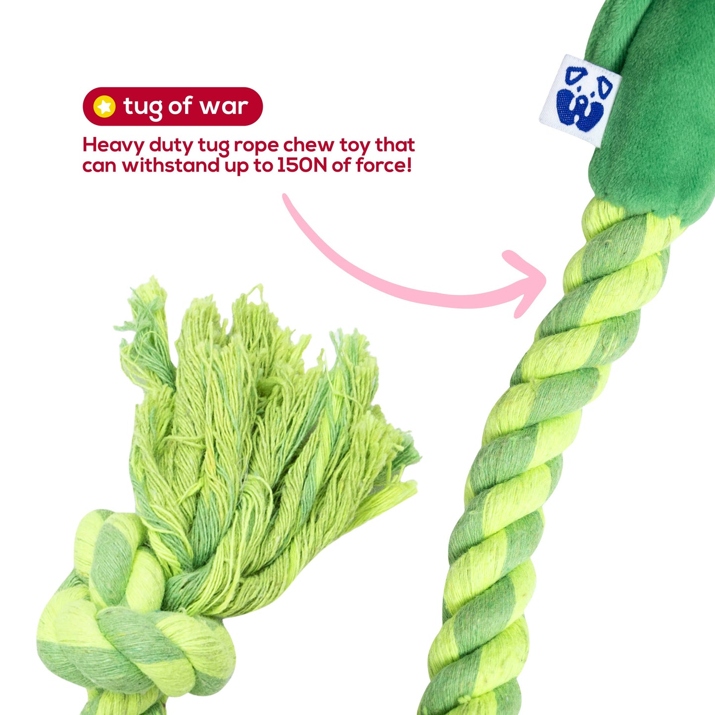 PAWTY Dog Toys - Tug & Treat Rose Tug Rope Dog Toy Image