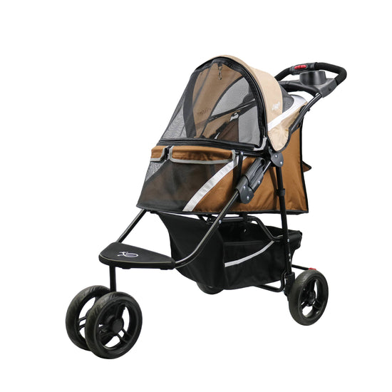 Load image into Gallery viewer, Petique, Inc - Revolutionary Pet Stroller for Dogs and Cats Milky Way (Brown and Beige) Image
