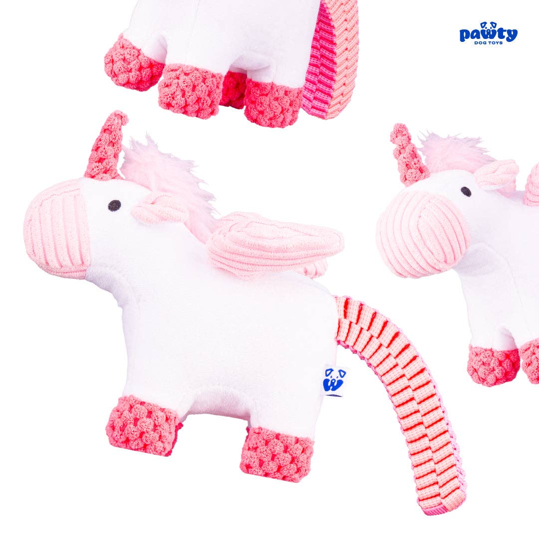 PAWTY Dog Toys - PAWTY Unicorn Dog Toy – Plush Magical Squeaky Toy with Crinkle Wings – Soft & Durable Chew Companion – Cute Fantasy Gift for Dogs – Ideal for Small & Medium Dogs Image