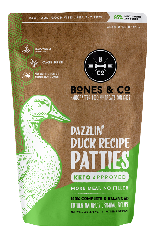 Load image into Gallery viewer, Bones &amp;amp; Co. Raw Frozen Dog Food Dazzlin&amp;#39; Duck Image
