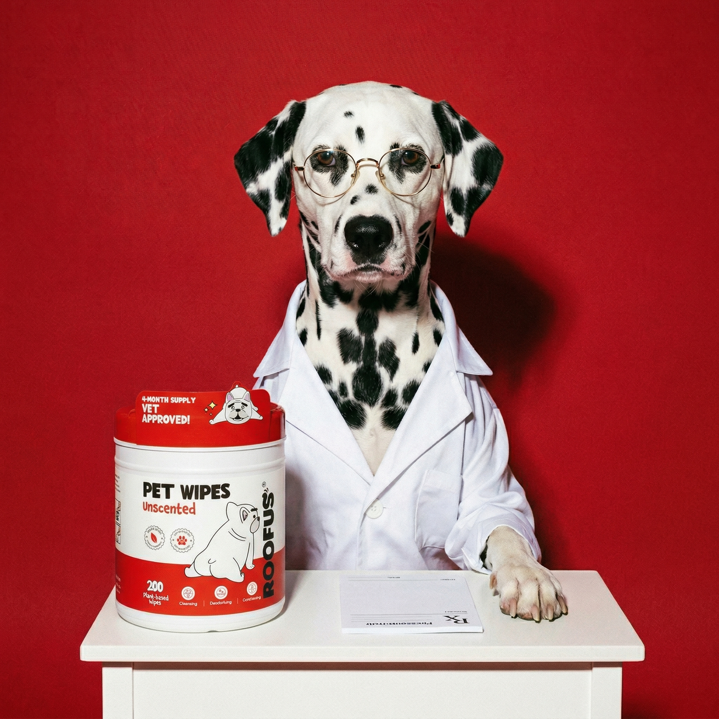 Roofus - Hypoallergenic Pet Wipes | Fragrance Free | 200 XL Wipes Image