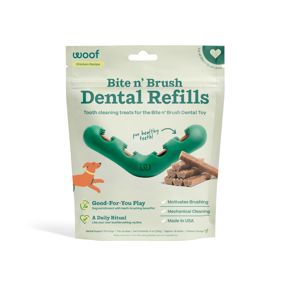 Woof - Bite n' Brush Dental Refills Chicken Image