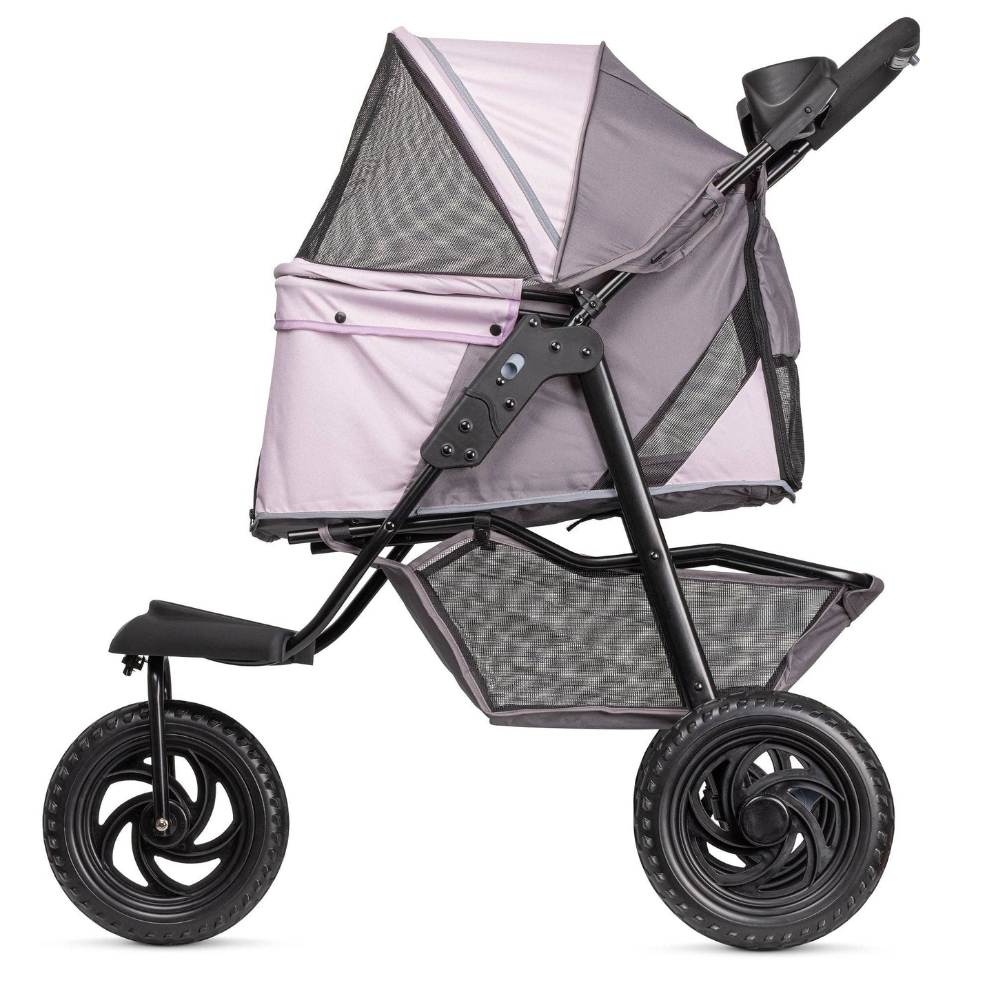 Dogline - TrailRunner Pet Stroller with 12" Mixed Terrain Rubber Tires Gray/Pastel Purple Image