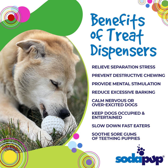 SodaPup Dog Toys - Golf Ball Rubber Treat Dispenser & Enrichment Toy Image