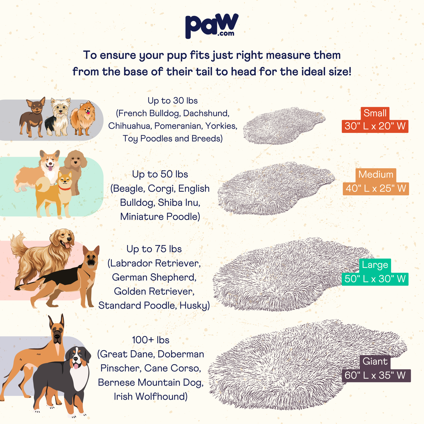 Paw Brands - PupRug by Paw.com™ Faux Fur Orthopedic Dog Bed - Curve Sable Tan Image