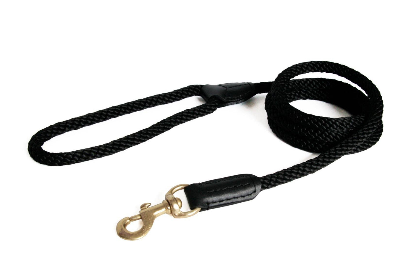 Alvalley - Rope and Leather Snap Lead Black Sport Line Image