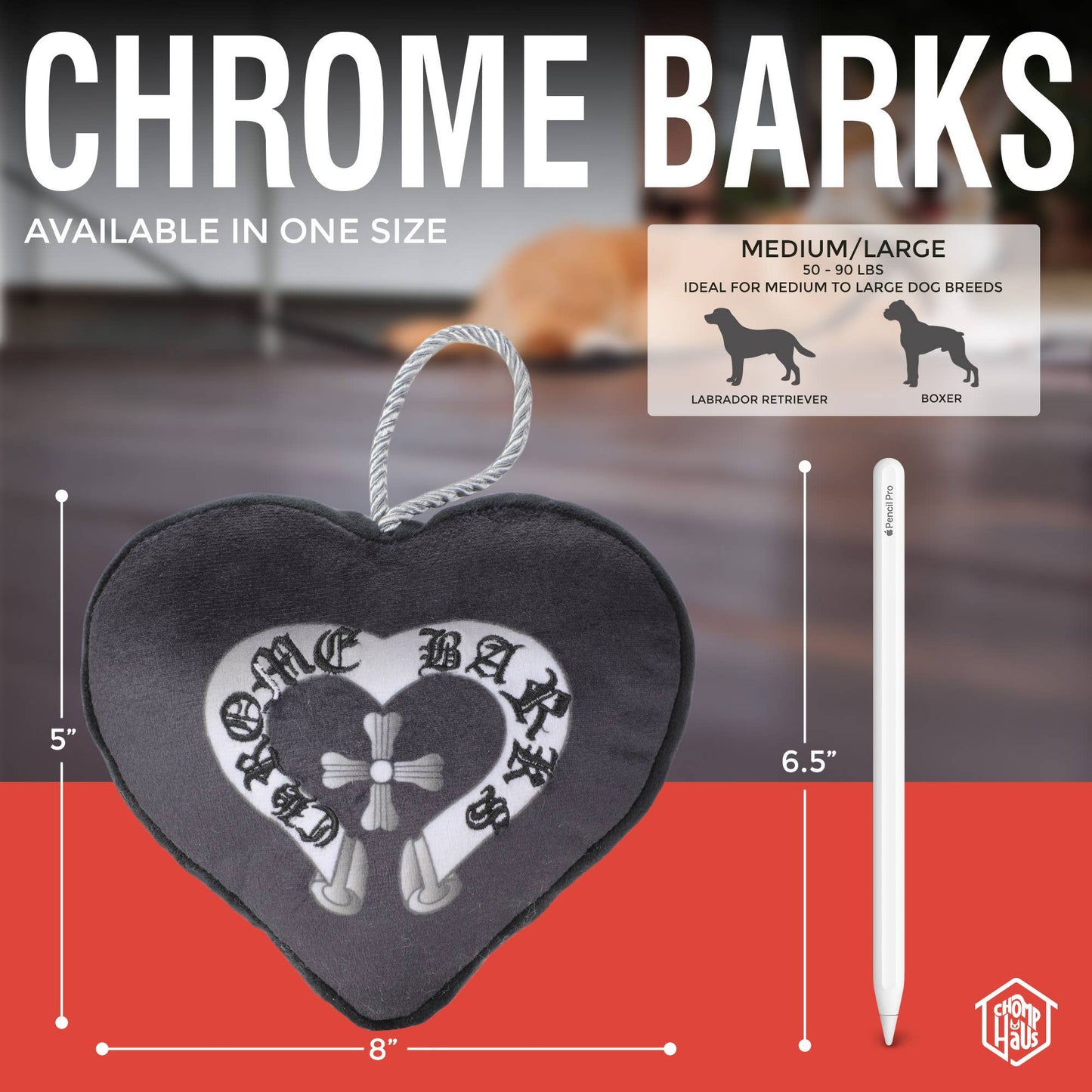 Chomp Haus - Chrome Barks – Plush Squeaky Designer Dog Toy Image