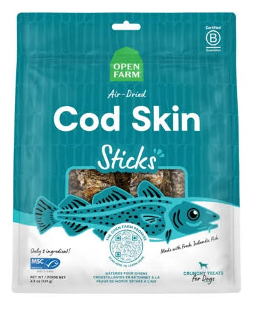 Open Farm Dog Treat Air Dried Cod Skins Crunchy Sticks Image