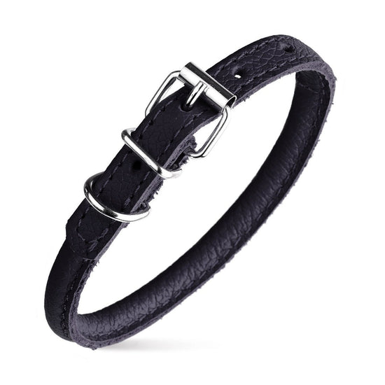 Dog Bar Soft Leather Rolled Collar 6" - 8" Long x 1/4" Wide Image