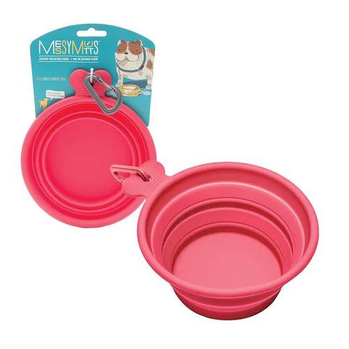 Pet Palette Distribution - Messy Mutts Silicone Collapsible Bowl - Red  Image
