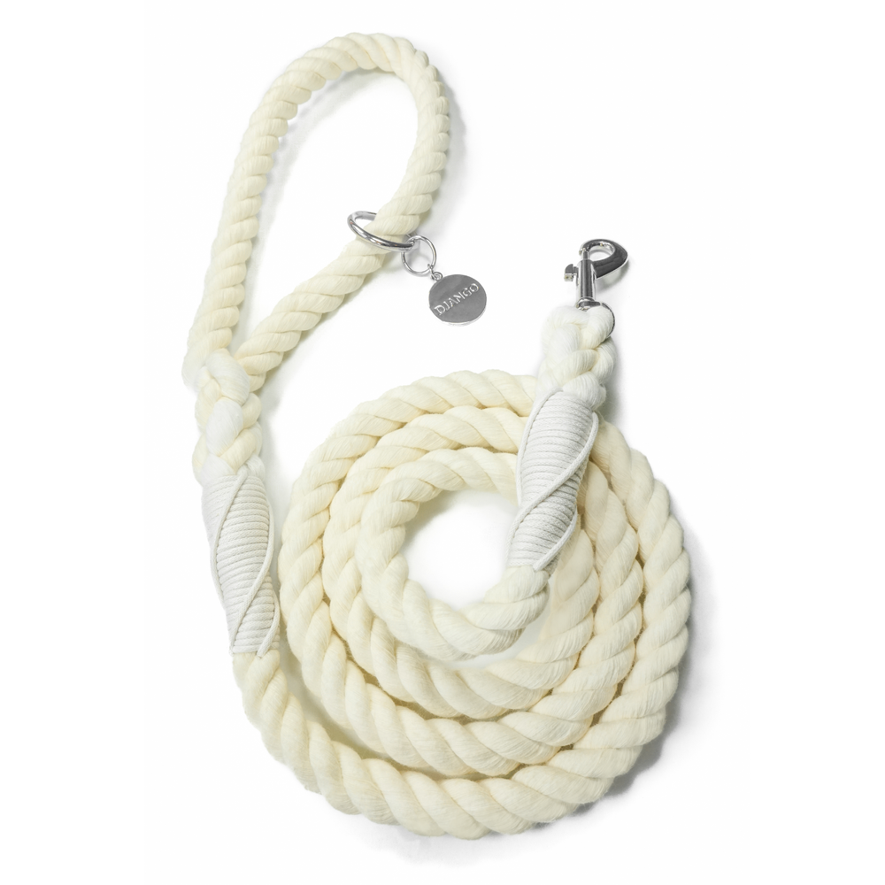 
            
                Load image into Gallery viewer, Cotton Rope Dog Leash Ivory Image
            
        