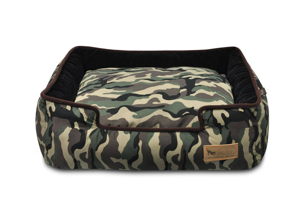 
            
                Load image into Gallery viewer, P.L.A.Y. Pet Lifestyle and You - Camouflage Lounge Bed - Green (Medium)  Image
            
        