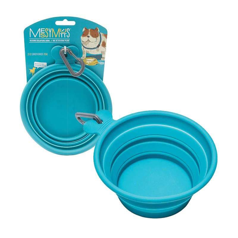 
            
                Load image into Gallery viewer, Pet Palette Distribution - Messy Mutts Silicone Collapsible Bowl - Blue  Image
            
        