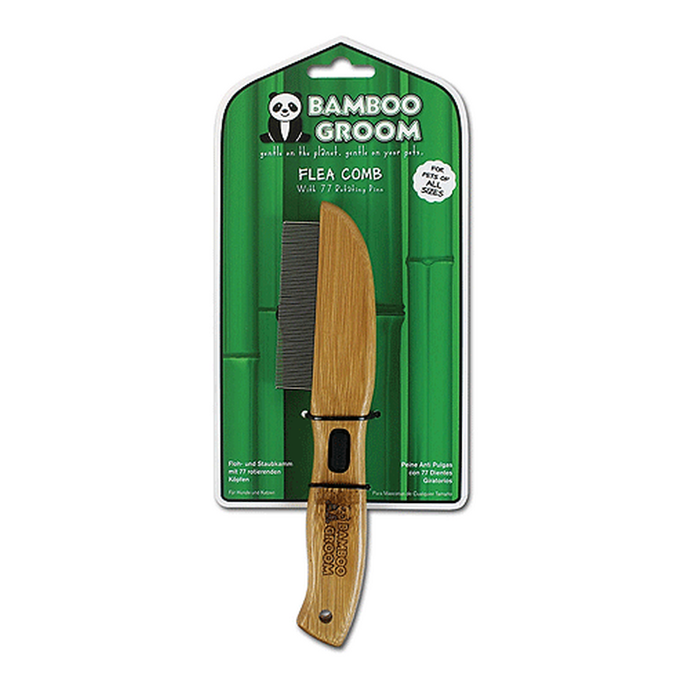 King Wholesale Pet Supplies - Alcott Bamboo Groom Rotating Pin Flea Comb W/77 Pins  Image