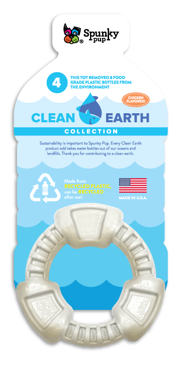Spunky Pup Dog Toys - Clean Earth Recycled Hard Chews - Made in the USA Ring Image