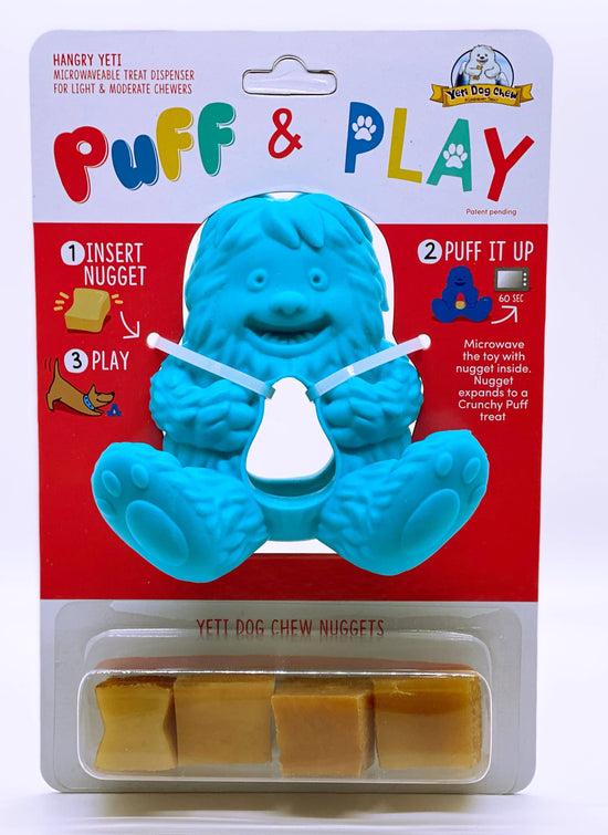 Load image into Gallery viewer, Yeti Dog Chew - Yeti Puff and Play Dog Chew Toy Treat Dispenser, Blue  Image
