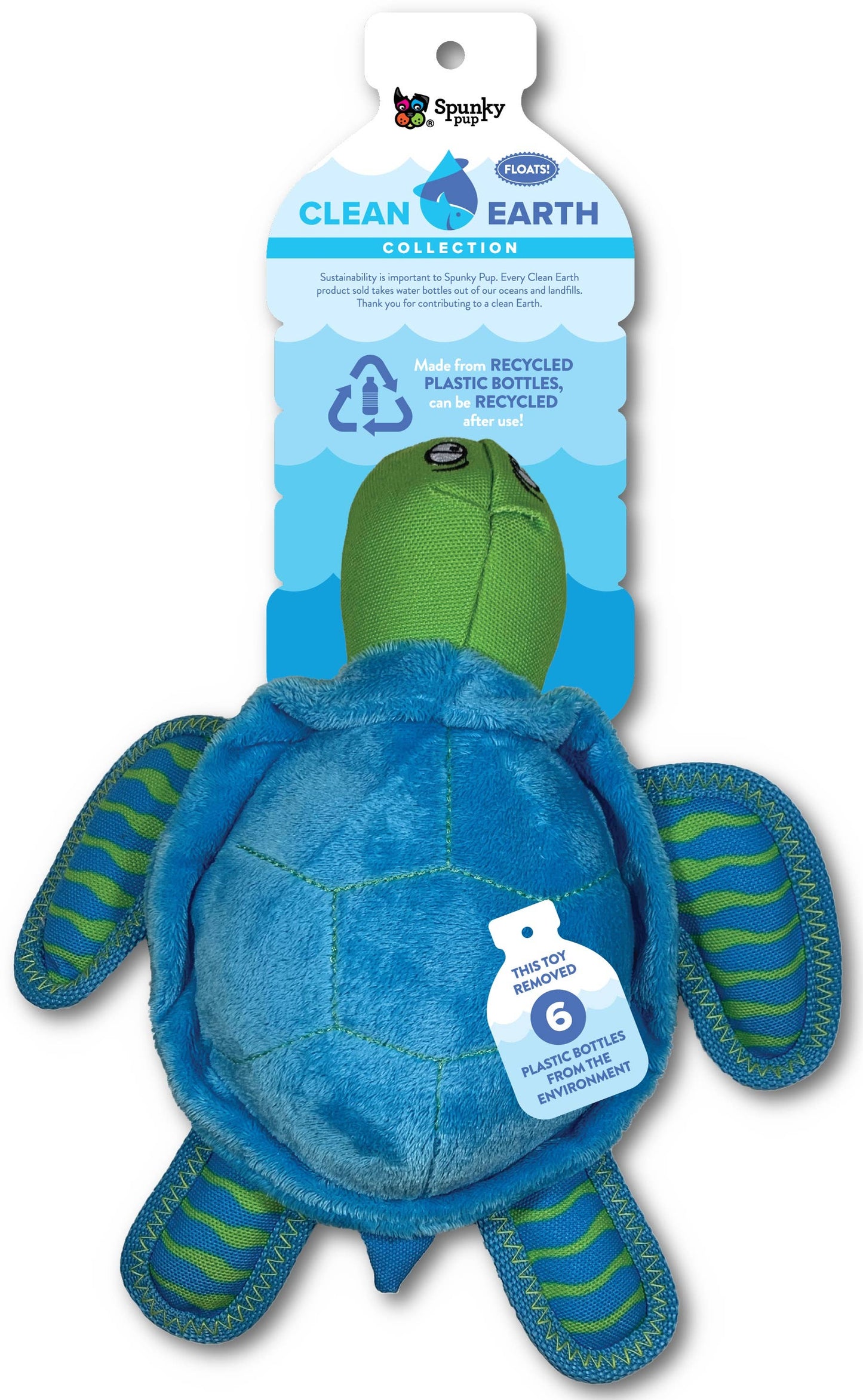 Spunky Pup Dog Toys - Clean Earth Plush Turtle  Image