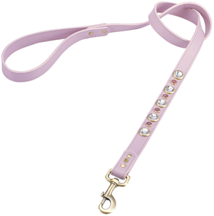 Dosha Dog - Diamond Dog Collar/Leash - Pink, Rhinestones, Pink Cat Eye  Image