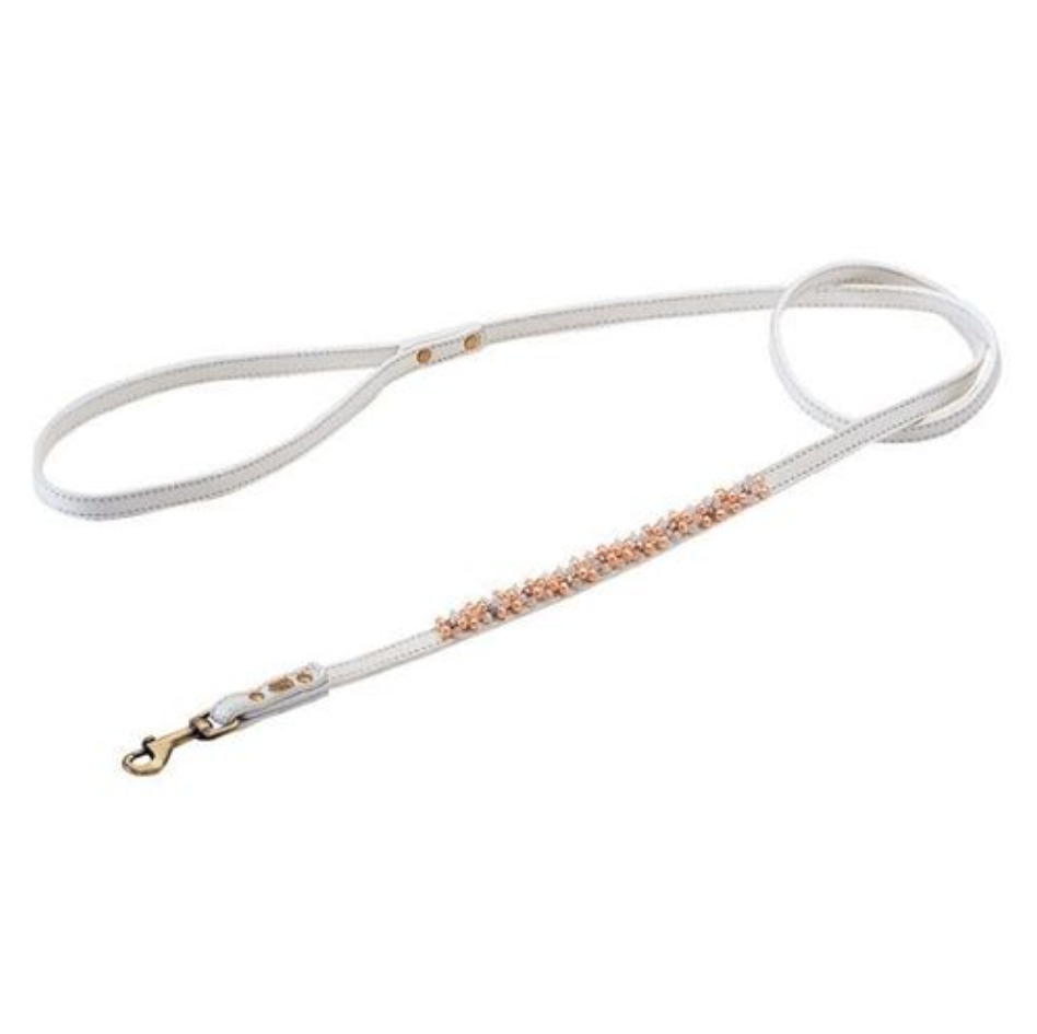 Dosha Dog - Mini Beaded Collar/Leash - White, Fresh Water Pearl & Quartz  Image