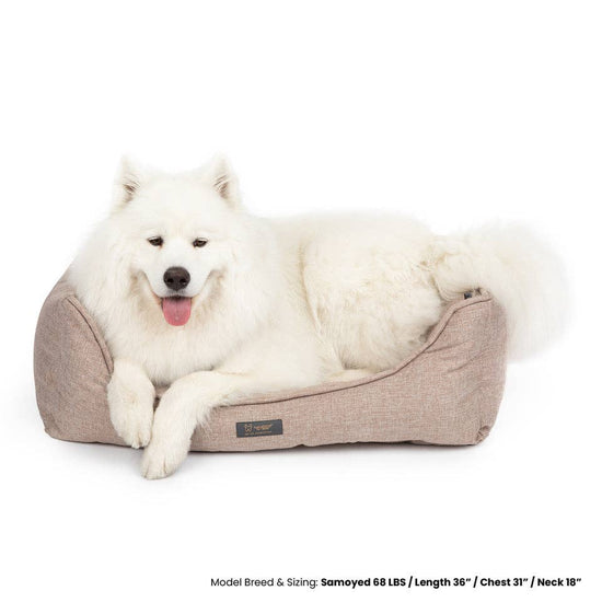 Load image into Gallery viewer, Nandog Pet Gear - POPLIN LINEN STYLE LARGE PET BED - TAN  Image
