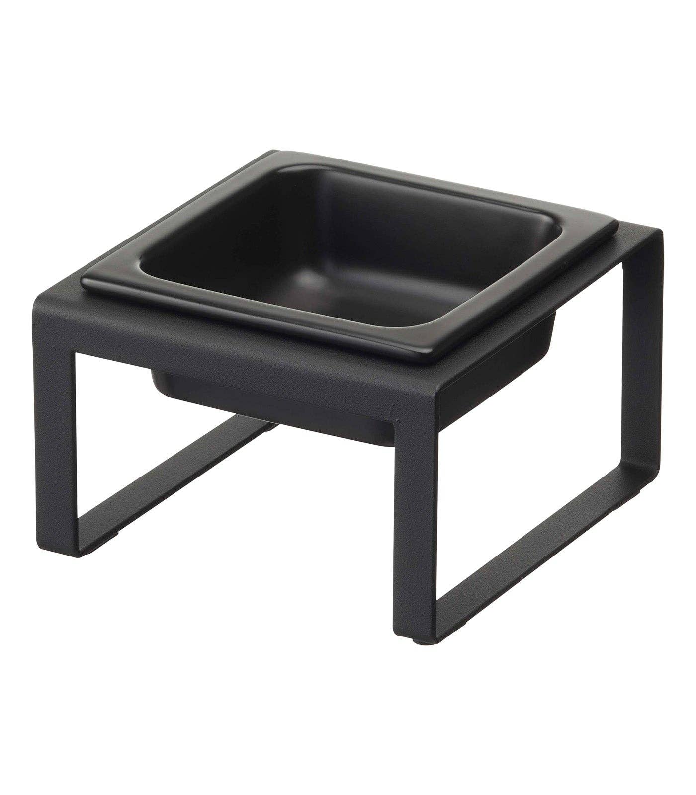 Yamazaki Home - Single Pet Food Bowl- Steel + Ceramic/ Tall Black/Tall Image