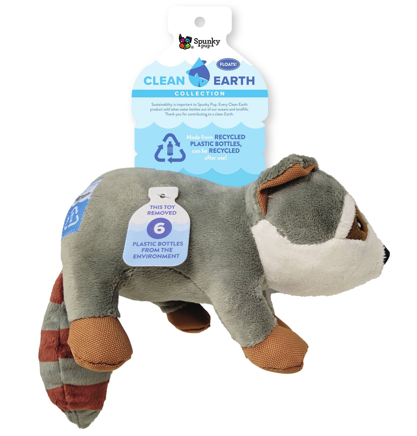 Load image into Gallery viewer, Spunky Pup Dog Toys - Clean Earth Plush Raccoon  Image
