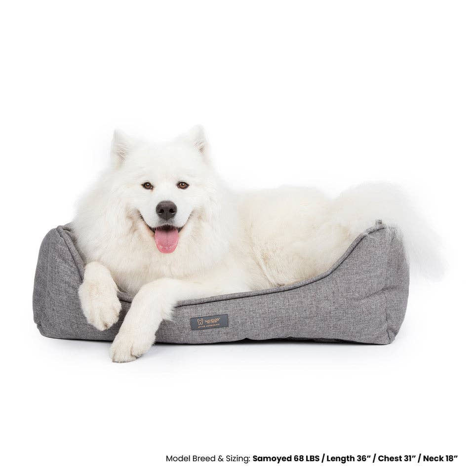 
            
                Load image into Gallery viewer, Nandog Pet Gear - POPLIN LINEN STYLE LARGE PET BED - GRAY  Image
            
        