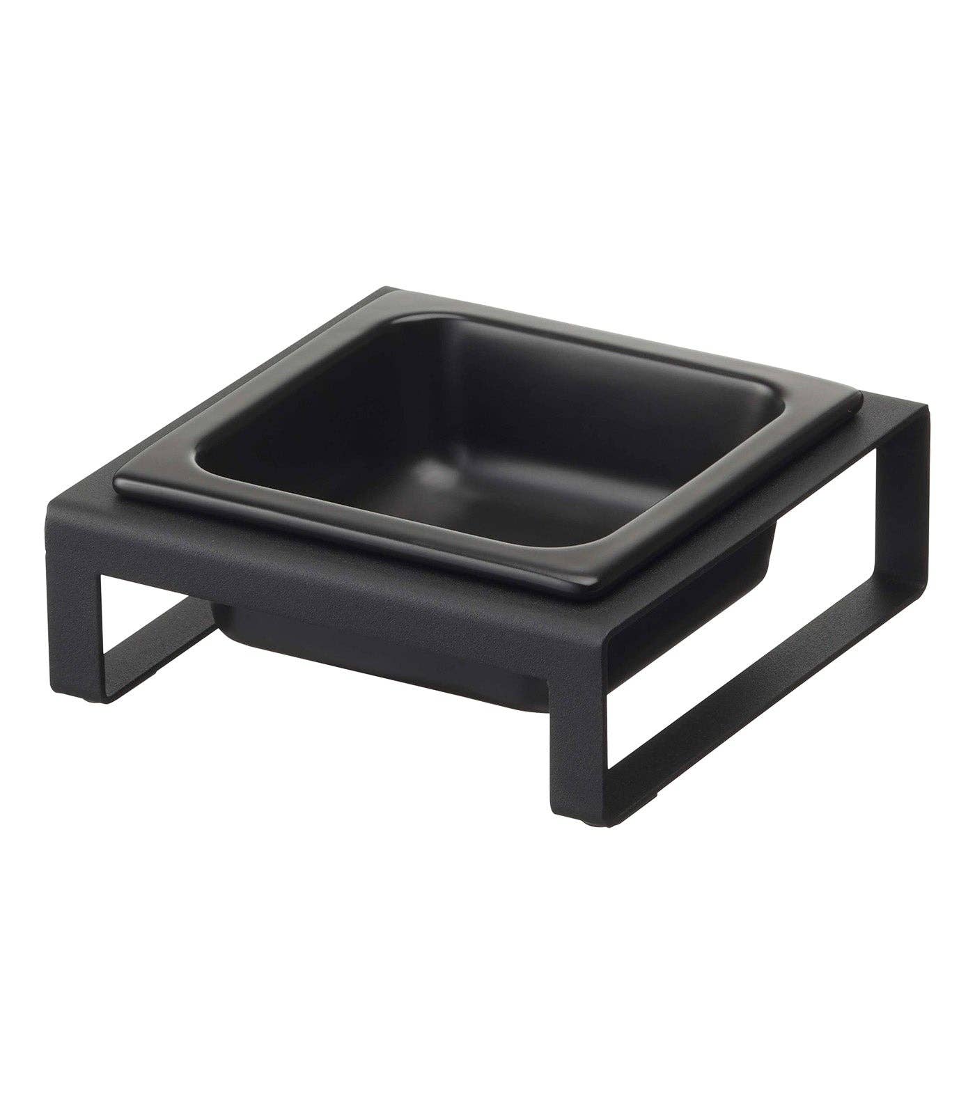 Yamazaki Home - Single Pet Food Bowl - Steel + Ceramic / Short Black Image
