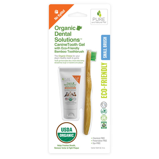 Pure and Natural Pet - Organic Tooth Gel & Bamboo Toothbrush for Dogs - Small Kit  Image