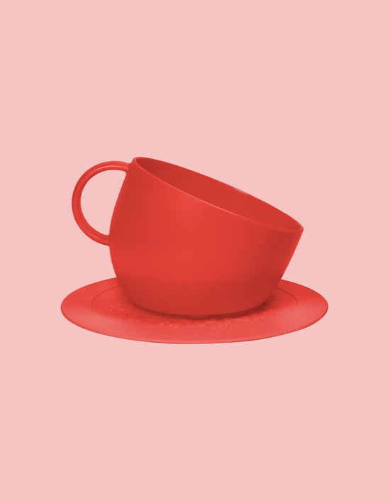 Load image into Gallery viewer, United Pets - Set Cup&amp;amp;Plate - Ciotola e tappetino di design Rosso  Image
