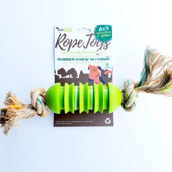 Load image into Gallery viewer, Hemp Rope with Rubber Chew Section Toys Tube Style Image
