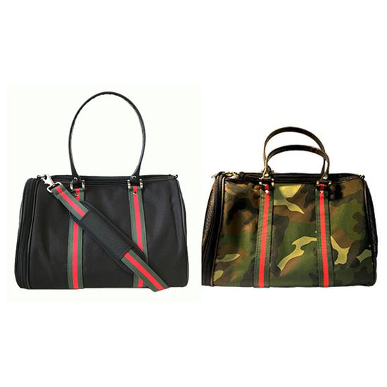 Load image into Gallery viewer, Designer Inspired Duffel Dog Tote  Image
