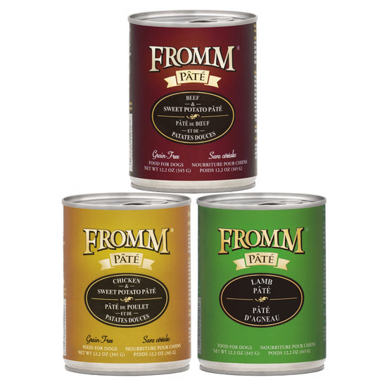 Load image into Gallery viewer, Fromm Pate Canned Dog Foods Beef, Chicken, &amp;amp; Oats Image
