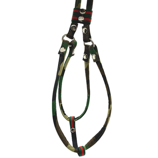 Load image into Gallery viewer, Dog Bar Camo Designer Inspired Step-In Nylon Harness w/ Leash  Image
