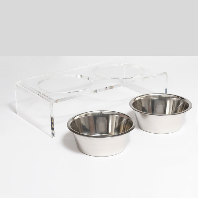 Crystal Clear Elevated Pet Feeders Standard w/ 1 Quart Bowls Image