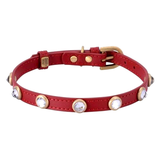 Load image into Gallery viewer, Dosha Mini Diamond Dog Collars Red Image
