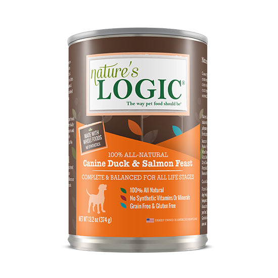 Load image into Gallery viewer, Nature&amp;#39;s Logic Duck &amp;amp; Salmon Canned Dog Food  Image
