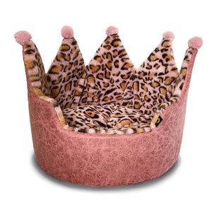 
            
                Load image into Gallery viewer, Precious Tails Leopard Print Crown Beds Pink Image
            
        
