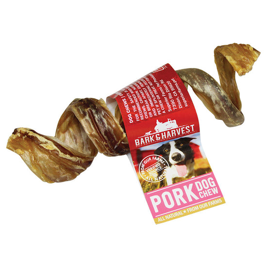 Load image into Gallery viewer, Bark &amp;amp; Harvest Pork Pizzle Spring Treats Individual Image
