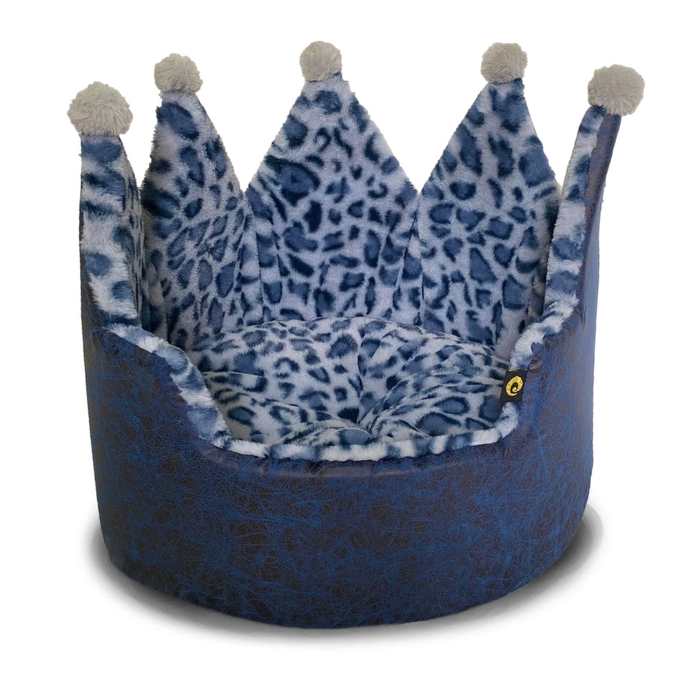 Precious Tails Leopard Print Crown Beds Navy Image