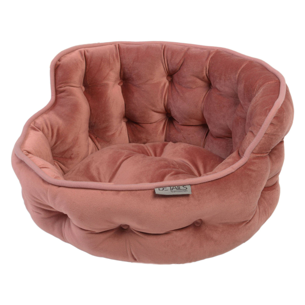 
            
                Load image into Gallery viewer, Precious Tails Ultra Plush Mini Tufted Velvet Round Cuddler Beds Pink Image
            
        