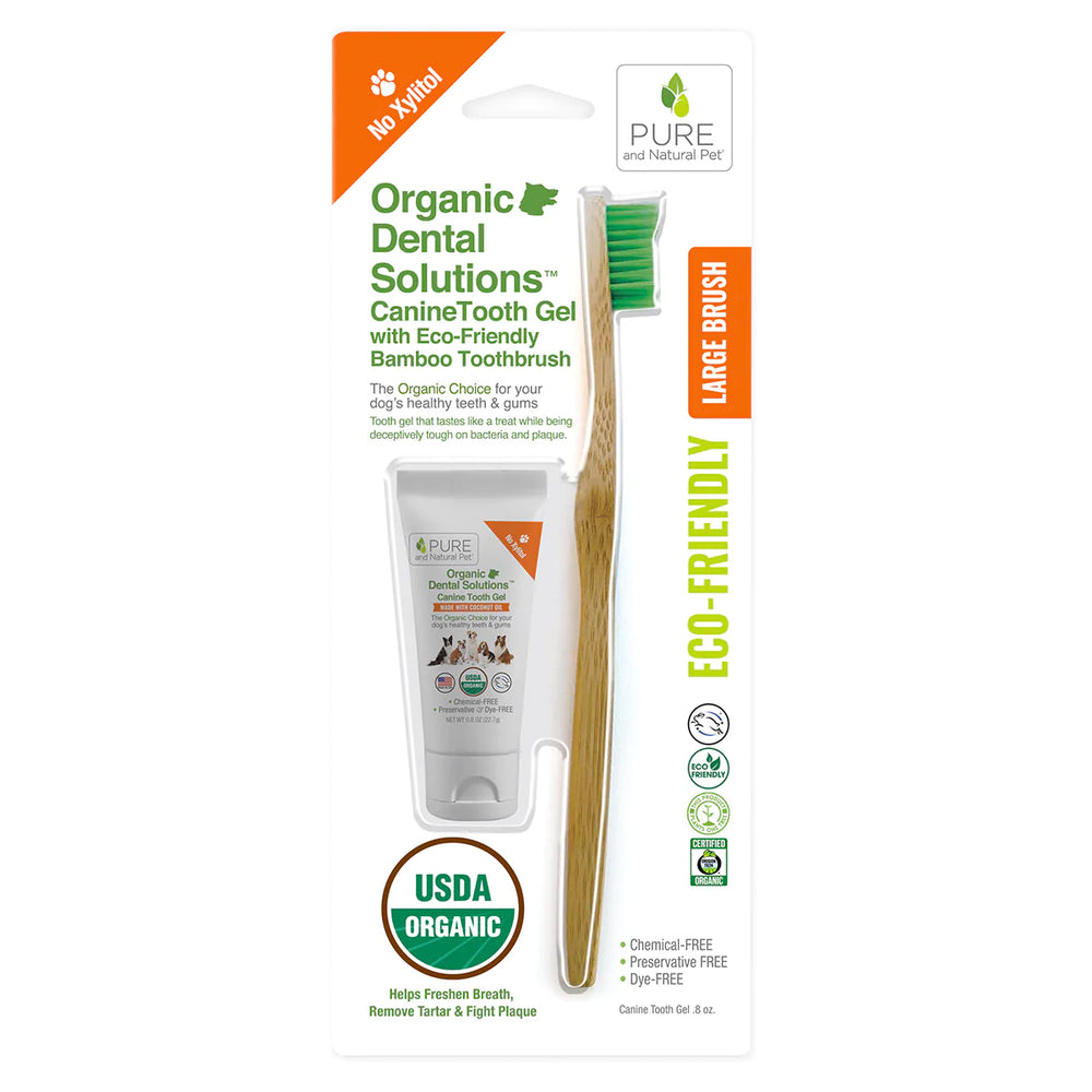 Pure and Natural Pet Organic Bamboo Toothbrush and Gel Kits  Image