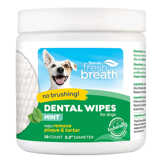 Tropiclean Fresh Breath Dental Wipes for Dogs  Image