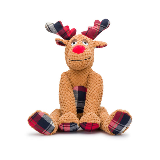 Load image into Gallery viewer, fabdog - Christmas Floppy Reindeer Plush Dog Toy: Small  Image
