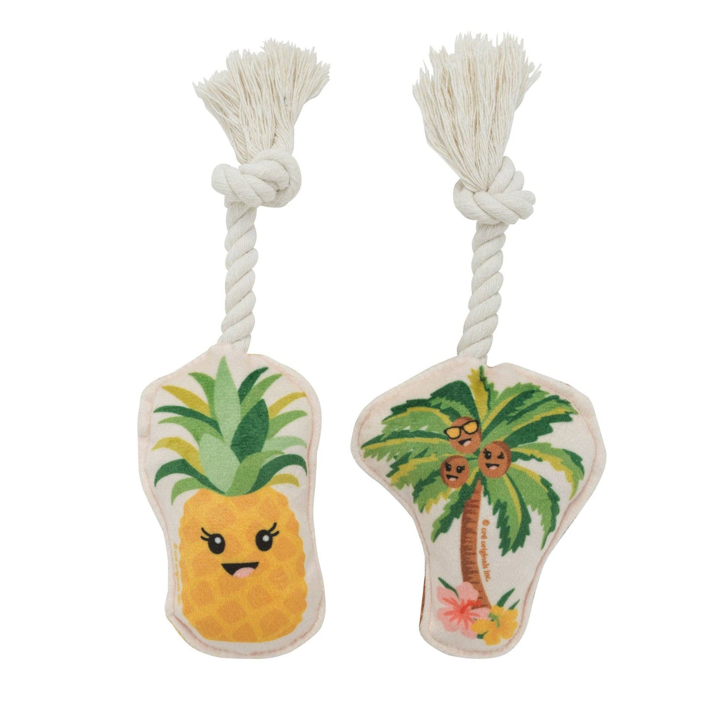 Load image into Gallery viewer, Speckle and Spot by Ore’ Originals - Mini Dog Toy Set | Palm Tree &amp;amp; Pineapple  Image
