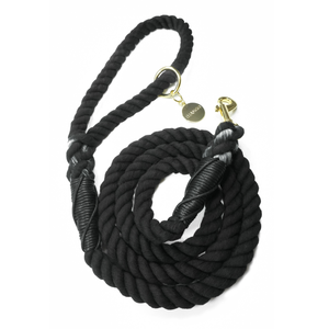 Cotton Rope Dog Leash Black Image