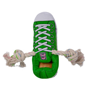 Jojo Modern Pets - Squeaking Comfort Plush Sneaker Dog Toy - Green  Image