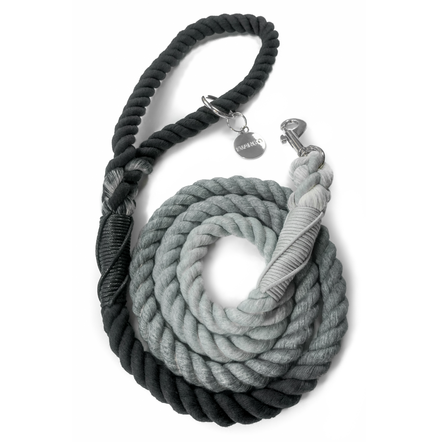 Cotton Rope Dog Leash Grey/Black Image