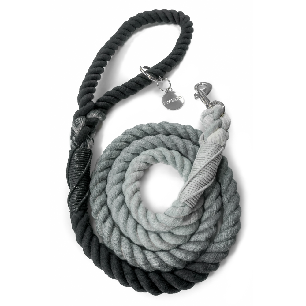 DJANGO - Cotton Rope Dog Leash - Black and Gray Ombré  Image
