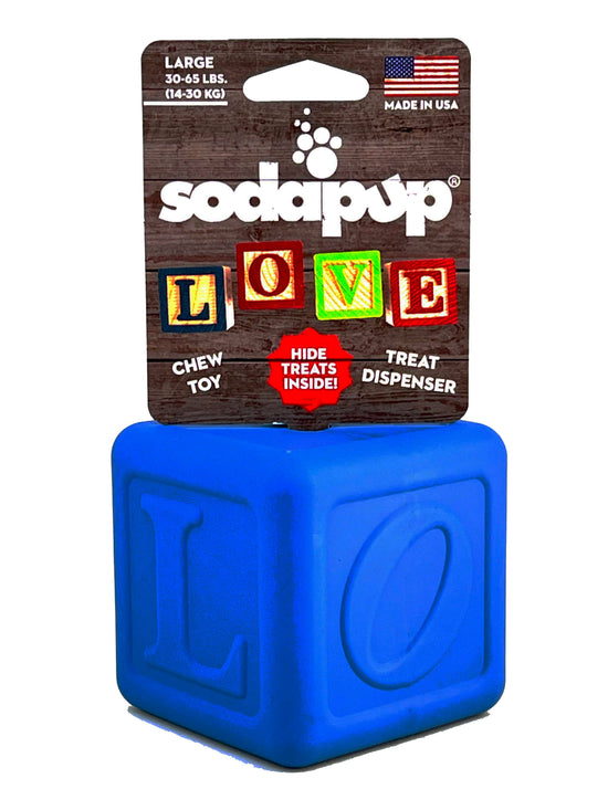 Load image into Gallery viewer, SodaPup - Love Cube Durable Rubber Chew Toy &amp;amp; Treat Dispenser  Image
